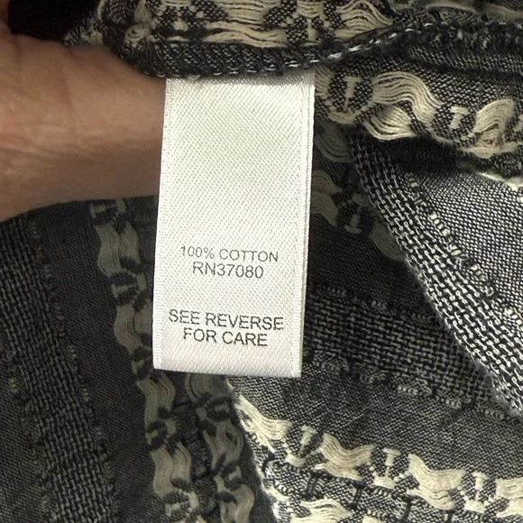 Cato Gray Floral Stripe Peasant Blouse Puff Sleeve Boho 18/20W - Picture 5 of 8